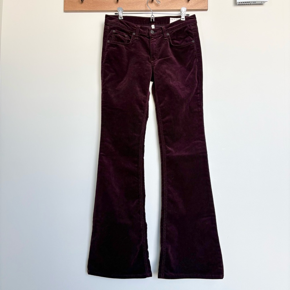rag & bone Women's Boot Cut Corduroy Pants in Deep Burgundy